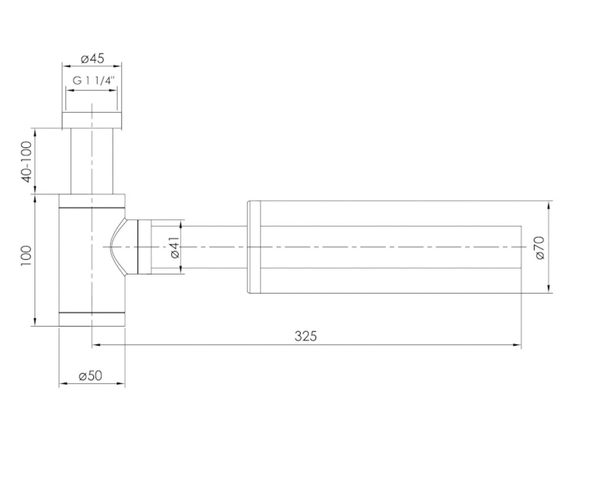 Сифон для раковины 1 1/4  BRENTA ZMK091908600:Чертеж 