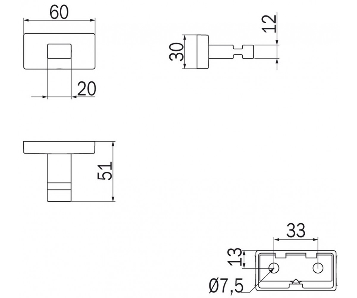 Крючок для ванной  LEA A1820A DR:Чертеж 