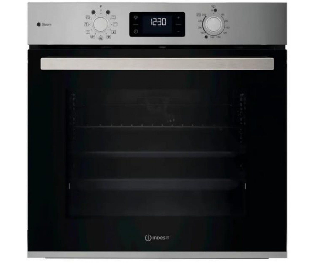 Духова шафа Indesit електрична, 71л, A+, дисплей, конвекція, телескопічні напрямні, нерж INDESIT  IOK58HSU1X IOK58HSU1X