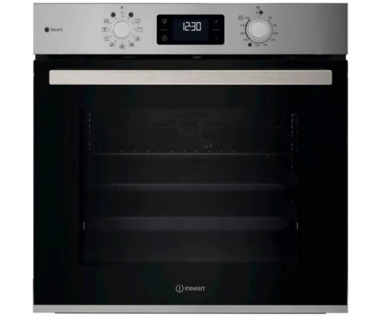 Духова шафа Indesit електрична, 71л, A+, дисплей, конвекція, телескопічні напрямні, нерж INDESIT  IOK58HSU1X IOK58HSU1X