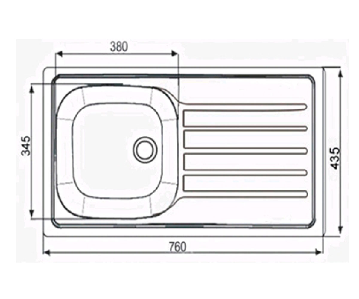 Стальная кухонная мойка  AE 7650:Чертеж 