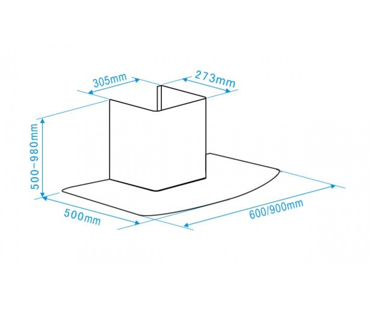 Кухонная вытяжка  GLASS X/V A/60 EB:Чертеж 