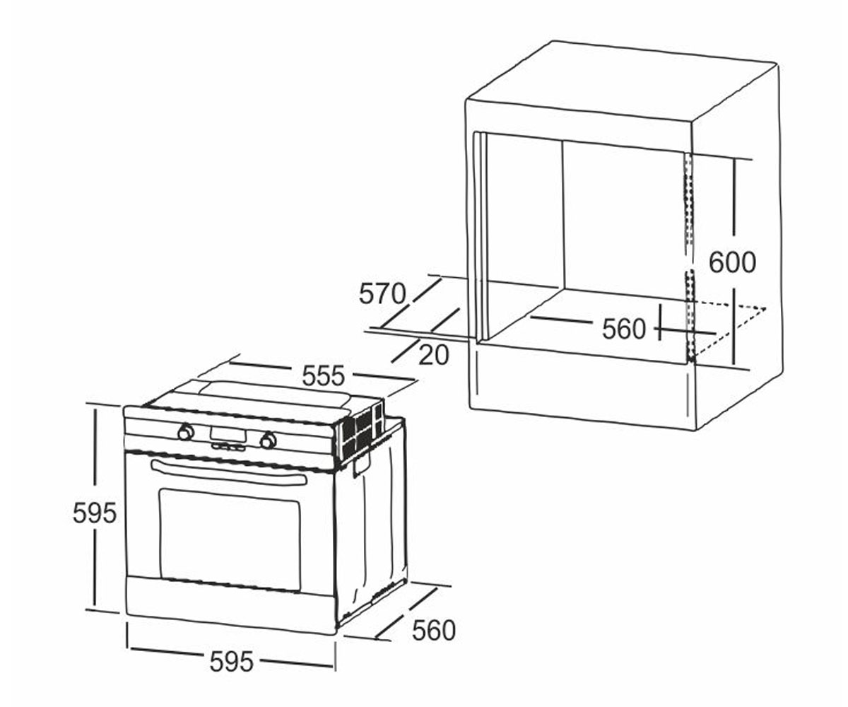 Духовой шкаф  HK 400 WH:Чертеж 