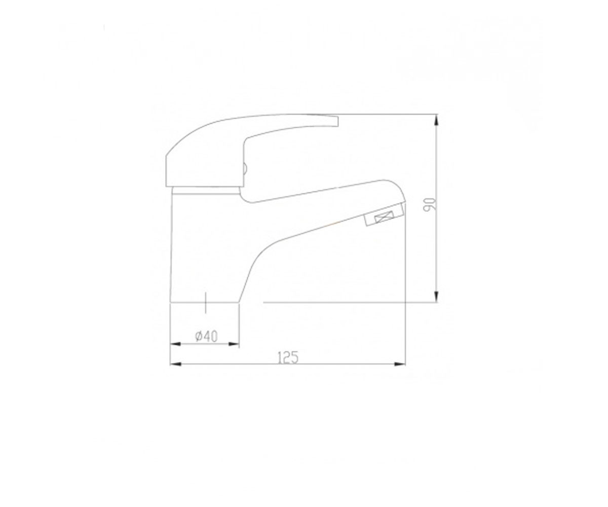 Смеситель для раковины  AVA NEW BU-06-001:Чертеж 