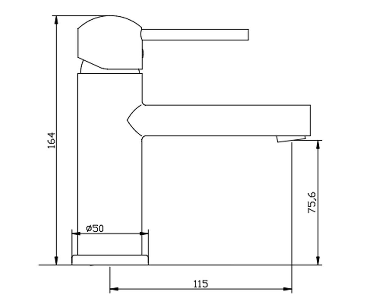 Смеситель  PERONI EXE BU-93-001:Чертеж 