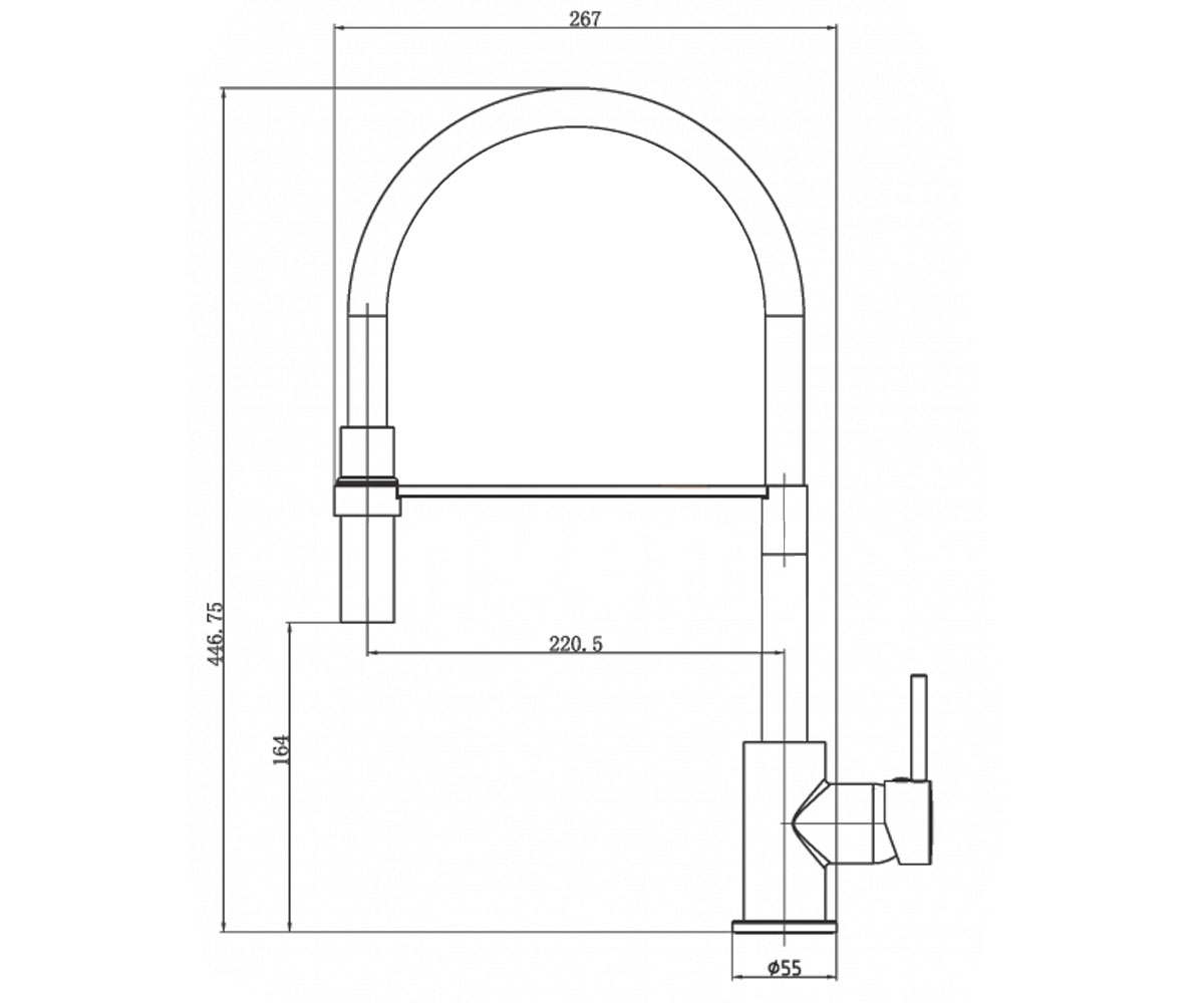 Кухонный смеситель  KAMELEON BZ-29-L05:Чертеж 