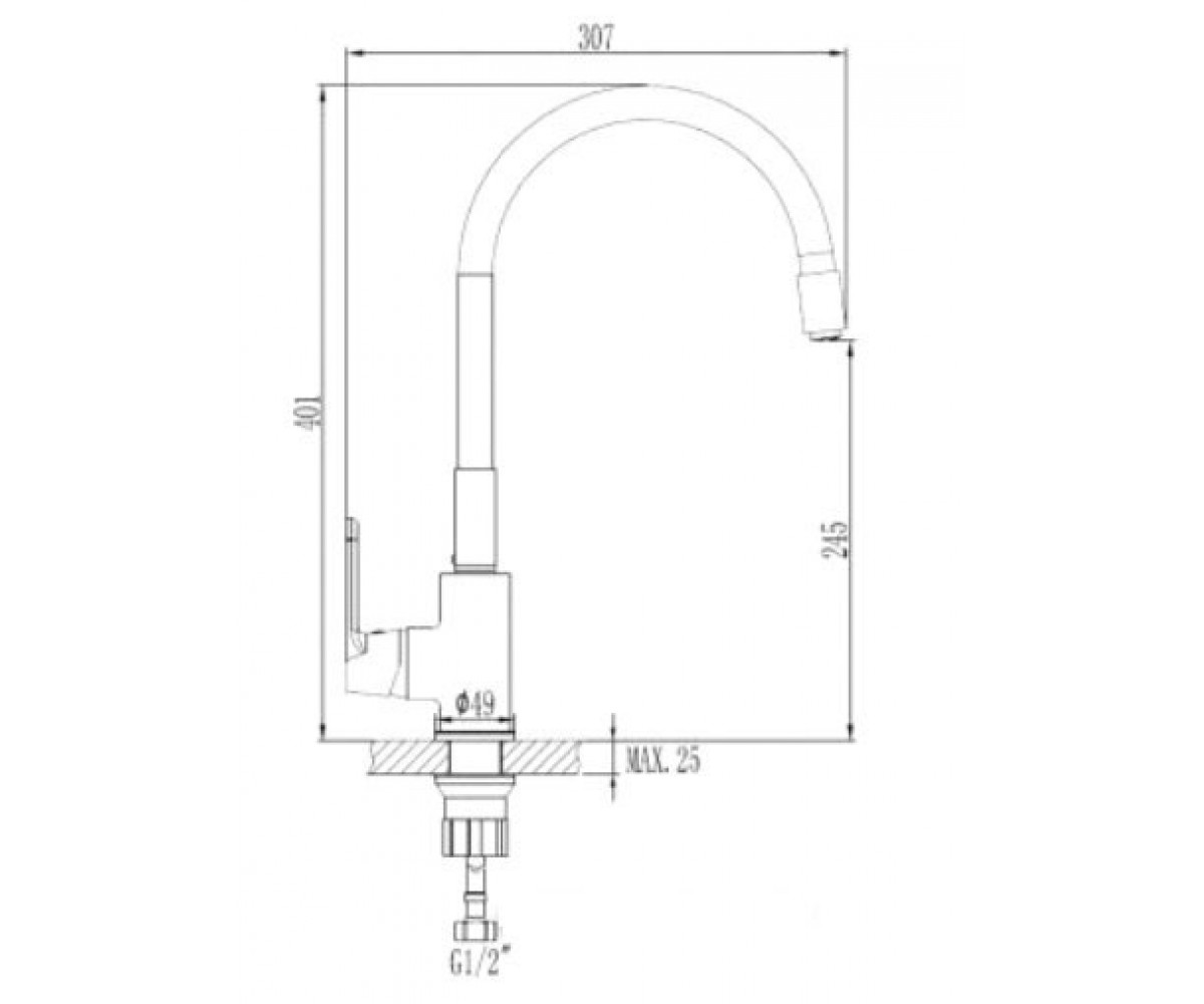 Кухонный смеситель  JOGA BZ-32-L03:Чертеж 