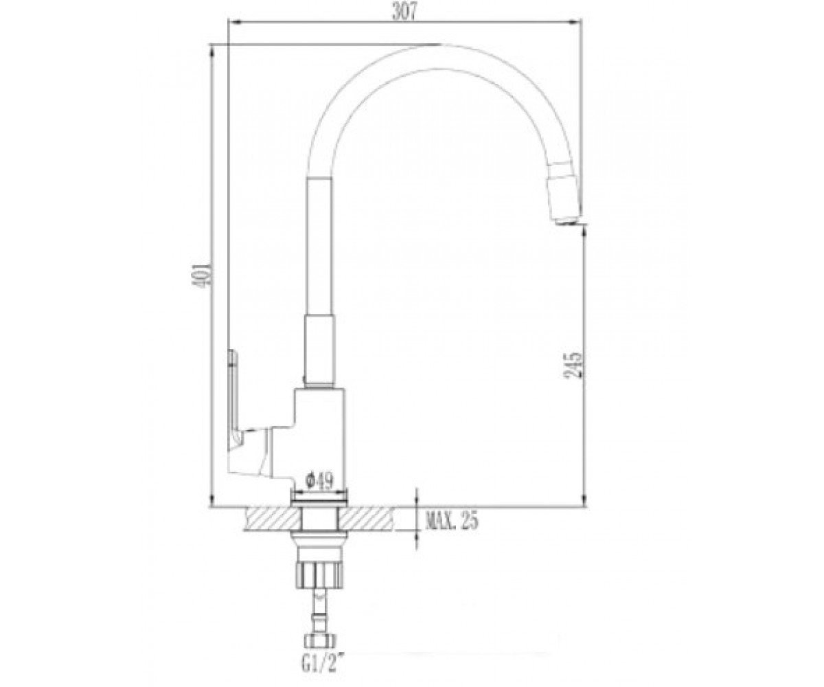 Кухонный смеситель  JOGA BZ-32-L04:Чертеж 