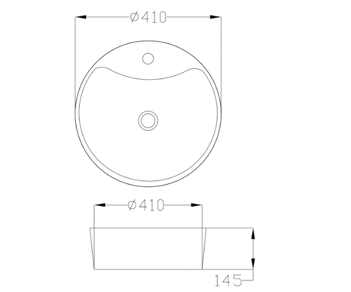 Накладная раковина  RONDI CE-20-001:Чертеж 