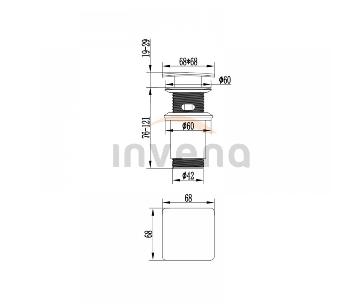 Донный клапан  SC-B1-139L:Чертеж 