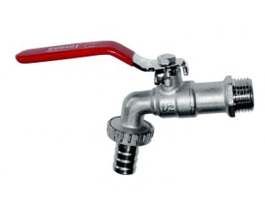 Кульовий кран зупинки води з шланговим ніпелем INVENA  ZW-64-015