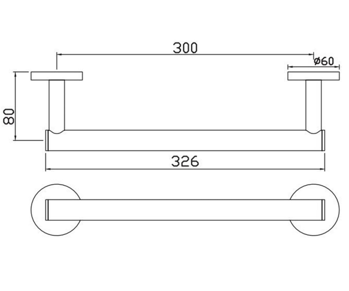 Вешалка для полотенец 30 см  CONTINENTAL ACN-CHR-1101S:Чертеж 