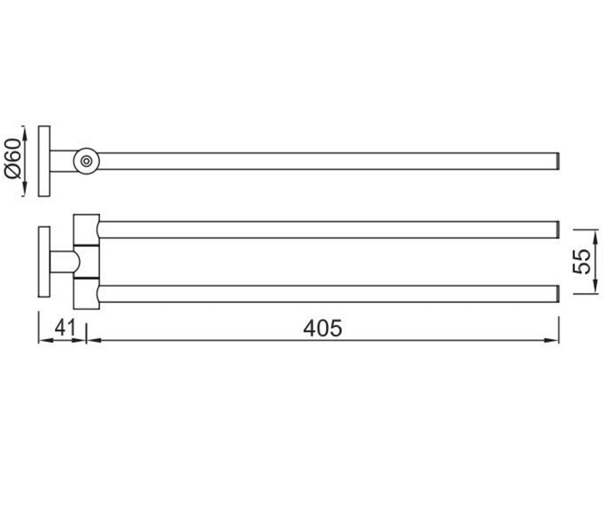 Поворотная вешалка  CONTINENTAL ACN-CHR-1115S:Чертеж 