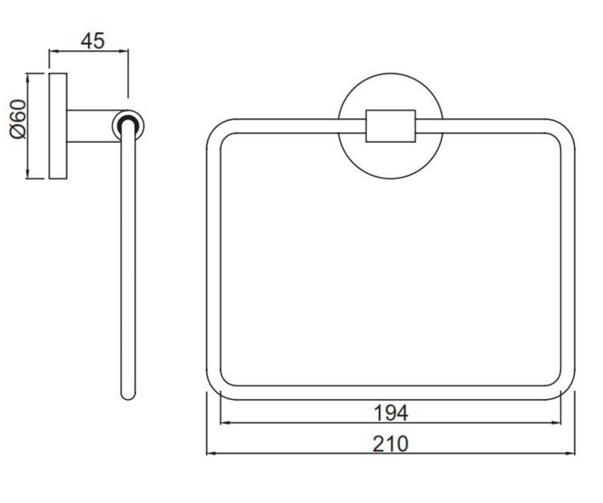 Вешалка для полотенец  CONTINENTAL ACN-CHR-1121N:Чертеж 