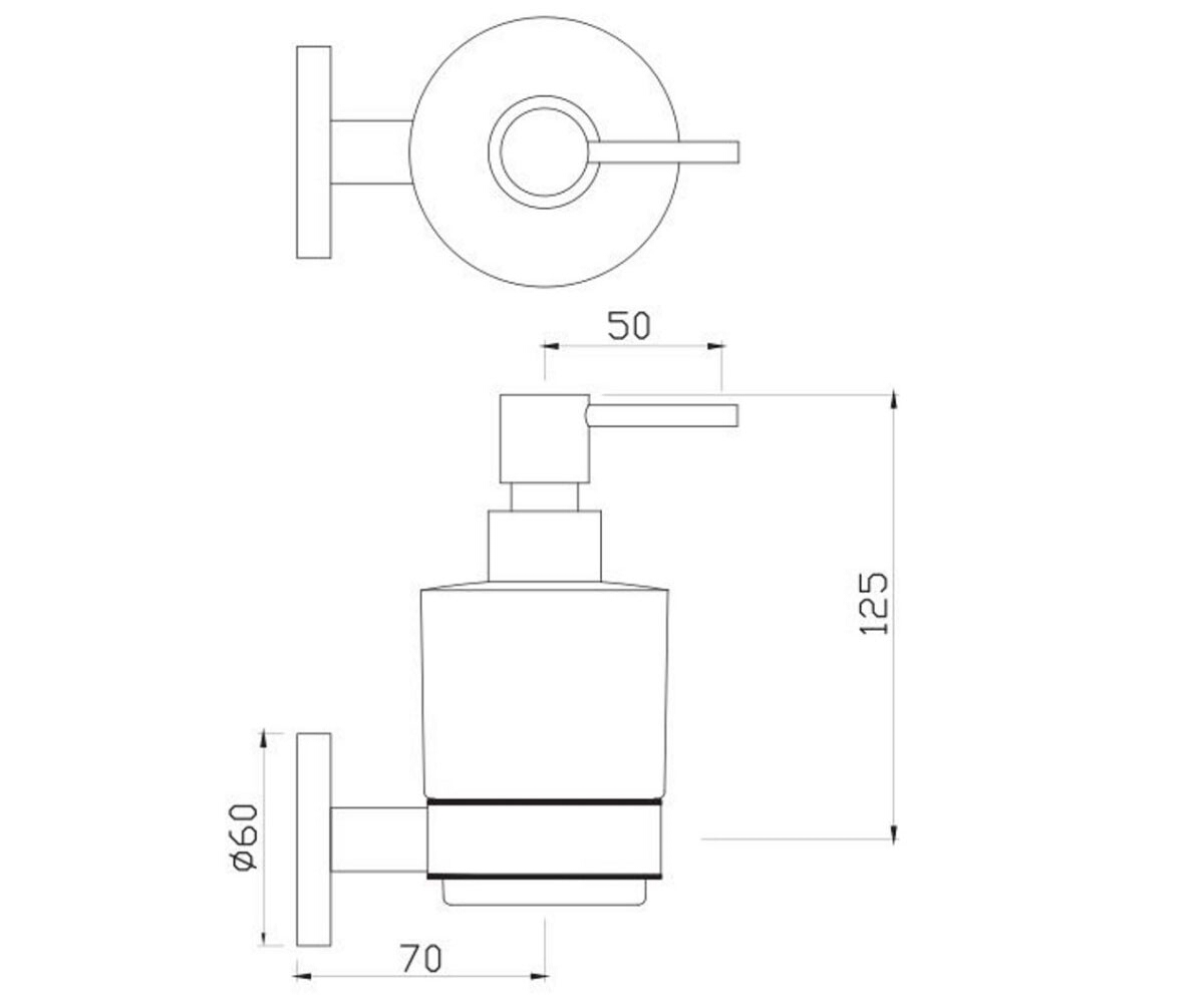 Подвесной дозатор  CONTINENTAL ACN-CHR-1135N:Чертеж 