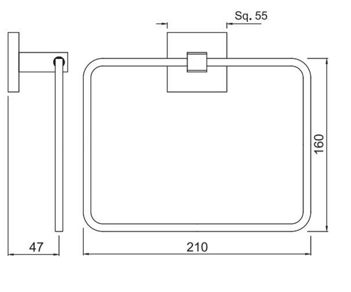 Вешалка для полотенец  KUBIX PRIME AKP-CHR-35721P:Чертеж 