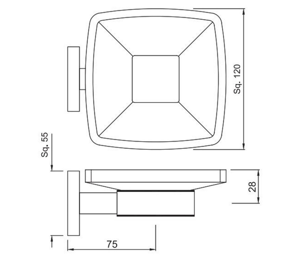 Мыльница подвесная  KUBIX PRIME AKP-CHR-35731P:Чертеж 