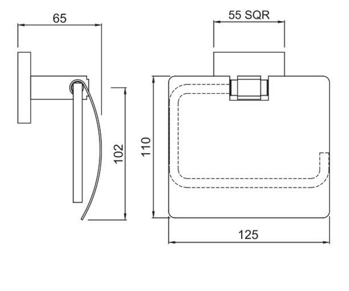 Бумагодержатель без крышки  KUBIX PRIME AKP-CHR-35751P:Чертеж 