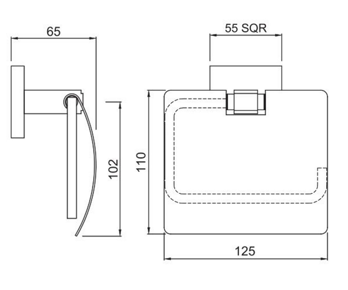 Бумагодержатель с крышкой  KUBIX PRIME AKP-CHR-35753PS:Чертеж 