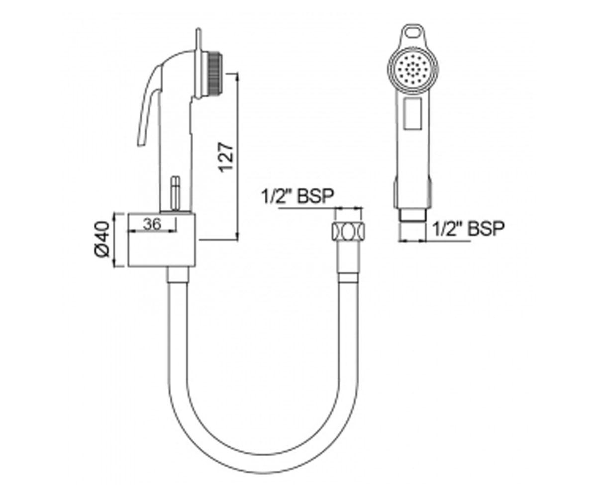 Набор гигиенического душа  ALLIED ALD-CHR-585:Чертеж 
