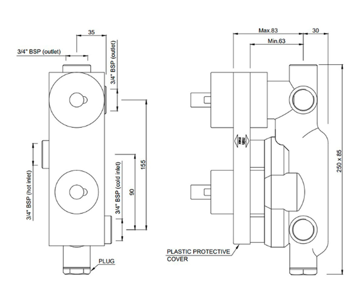 Скрытая часть  AQUAMAX ALD-CHR-681E:Чертеж 