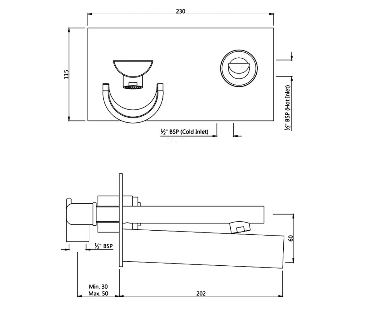 Смеситель для раковины  ARTIZE CNF-CHR-69233:Чертеж 