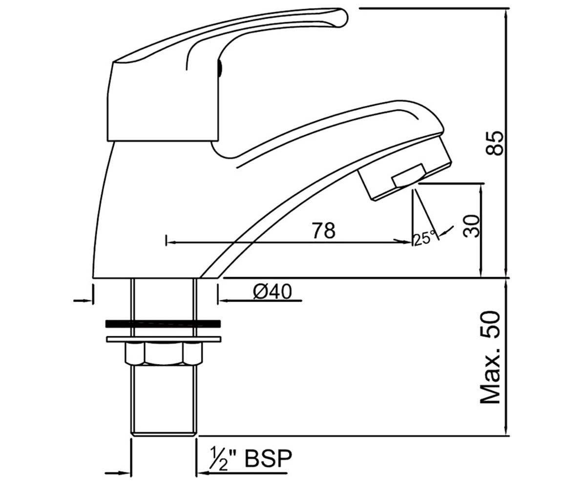 Кран водный  EKO EKO-CHR-33011:Чертеж 