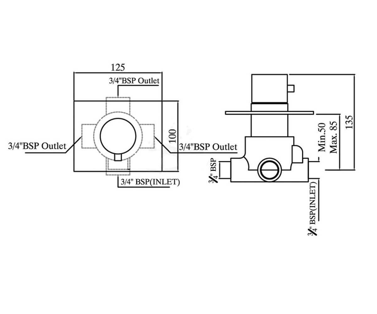 Переключатель на 3 положения  FLR-CHR-5289:Чертеж 