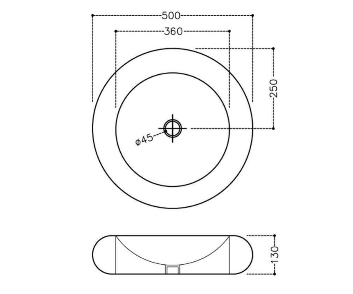 Умывальник накладной  FUSION FSS-WHT-29901:Чертеж 