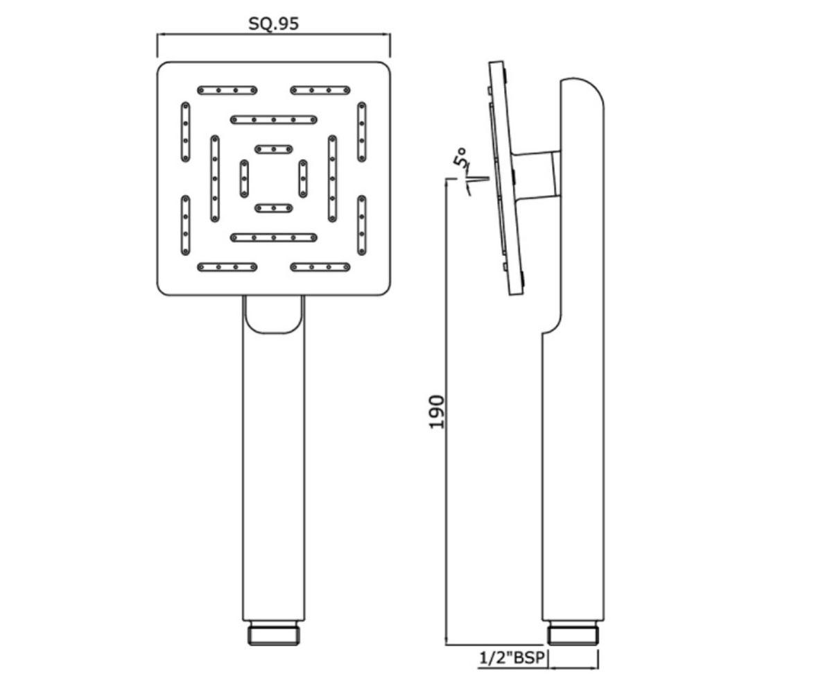 Лейка квадратная 95 см  MAZE HSH-CHR-1655:Чертеж 