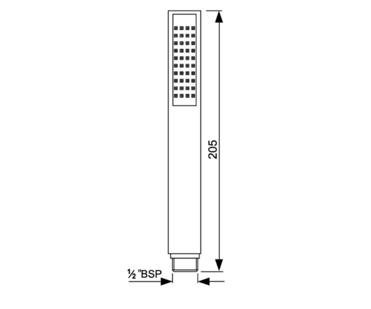 Лейка прямоугольная  HSH-CHR-35537:Чертеж 