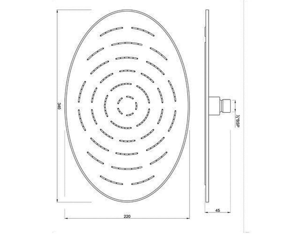 Верхний душ  MAZE OHS-CHR-1635:Чертеж 