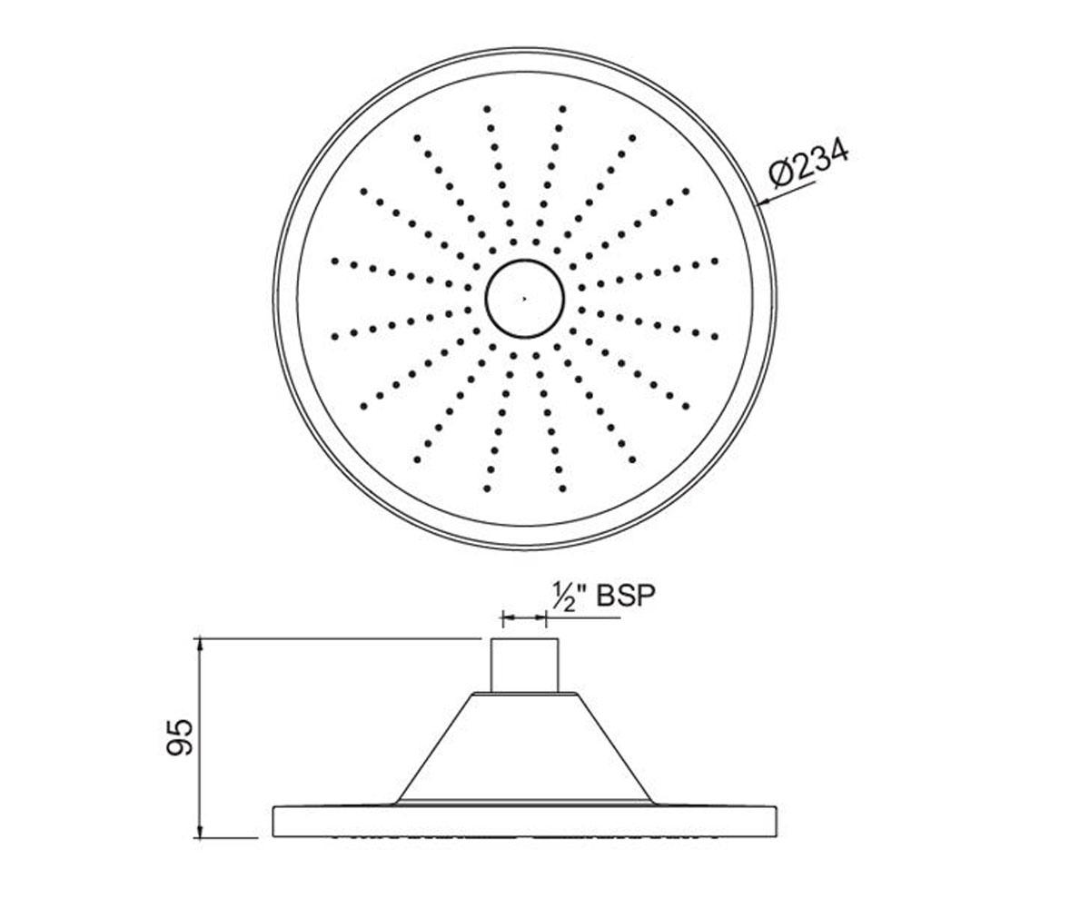 Душевая головка led  OHS-CHR-1741:Чертеж 