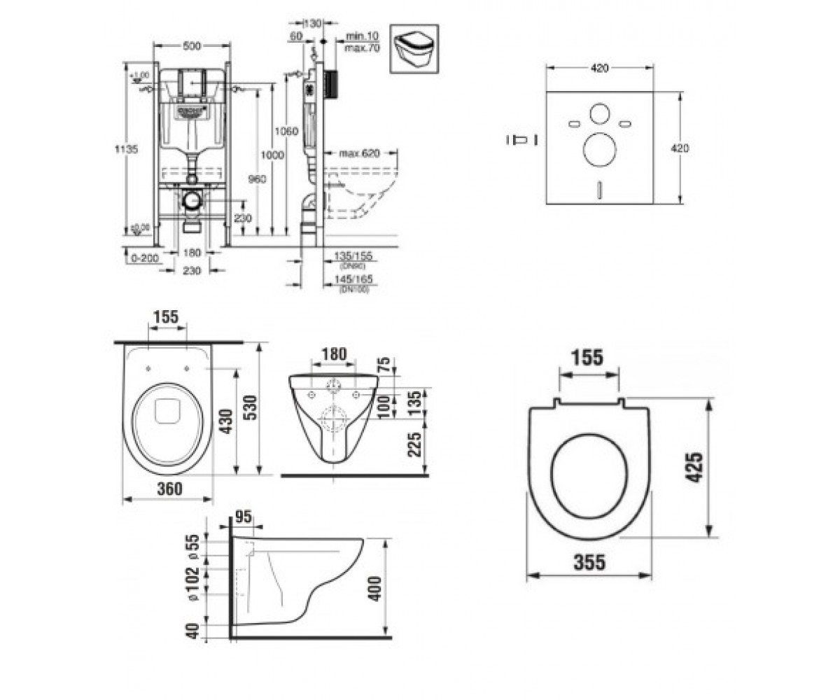 Инсталляционная система 3 в 1  LYRA PLUS 38772J38:Чертеж 