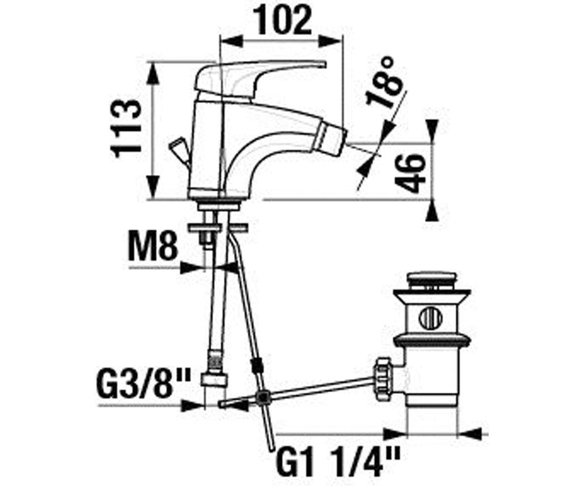 Латунный смеситель  OLYMP DEEP H3411U10041111:Чертеж 