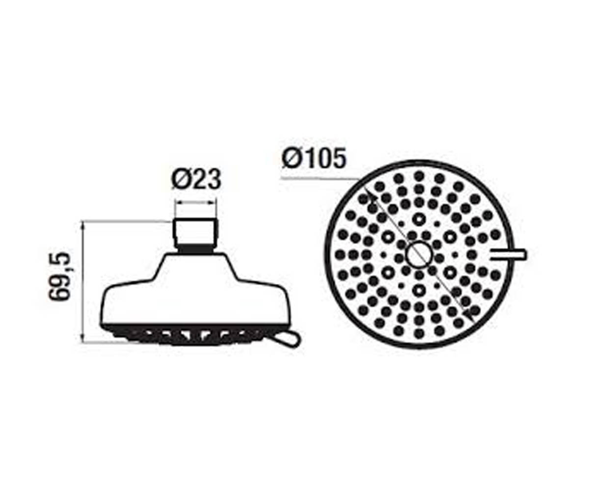 Душевая головка  RIO H3671R10042151:Чертеж 