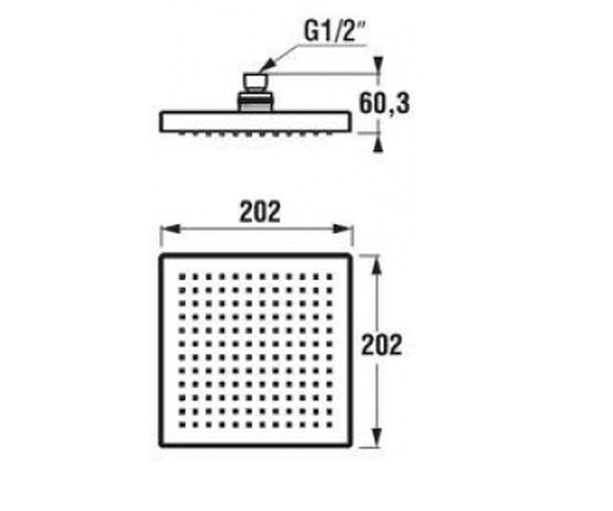 Душевая насадка  CUBITO H3674200040001:Чертеж 