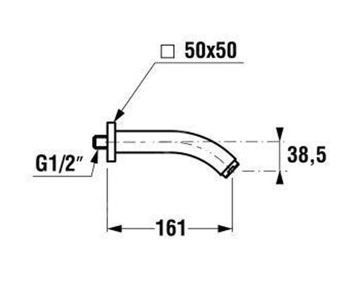 Излив для ванны  CUBITO H3714270040301:Чертеж 