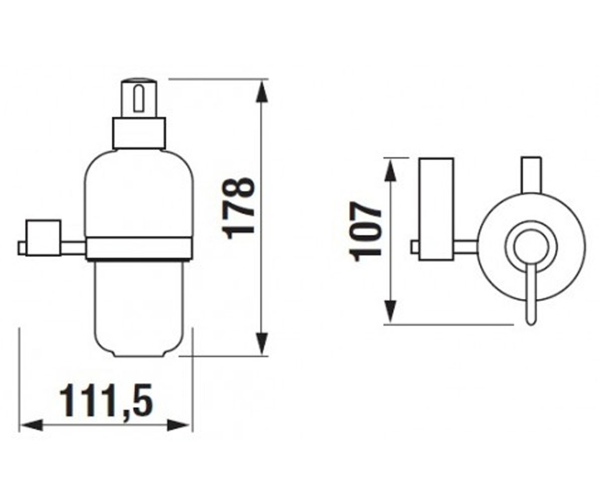 Дозатор мыла  CUBITO H3847350040001:Чертеж 