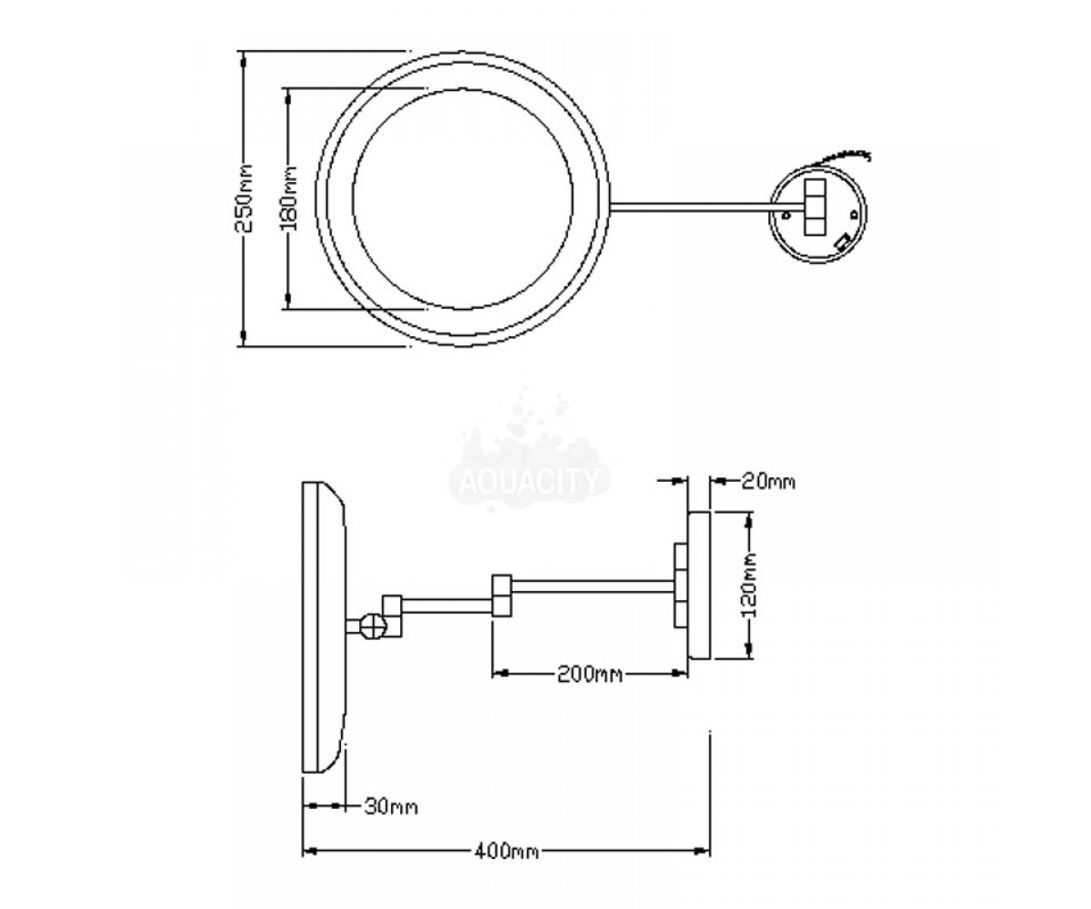 Зеркало косметические  GENERIC H3863D10040001:Чертеж 