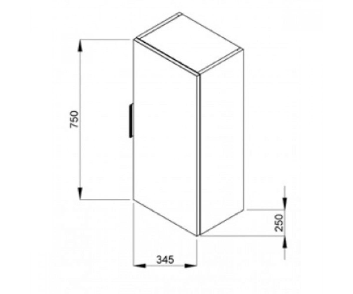Шкафчик подвесной  CUBE H4537111763001:Чертеж 