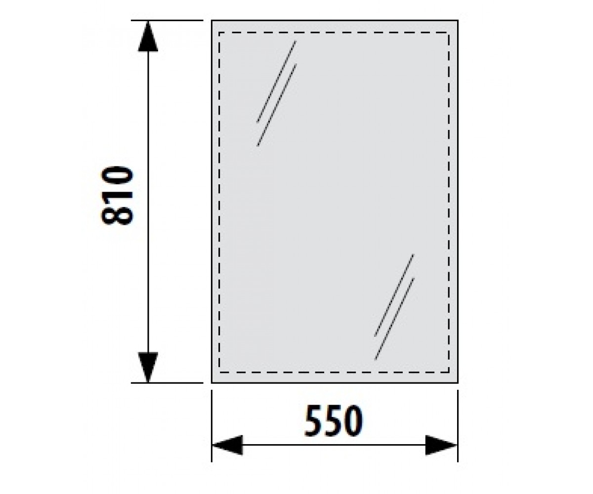 Зеркало прямоугольное  CLEAR H4557111731441:Чертеж 