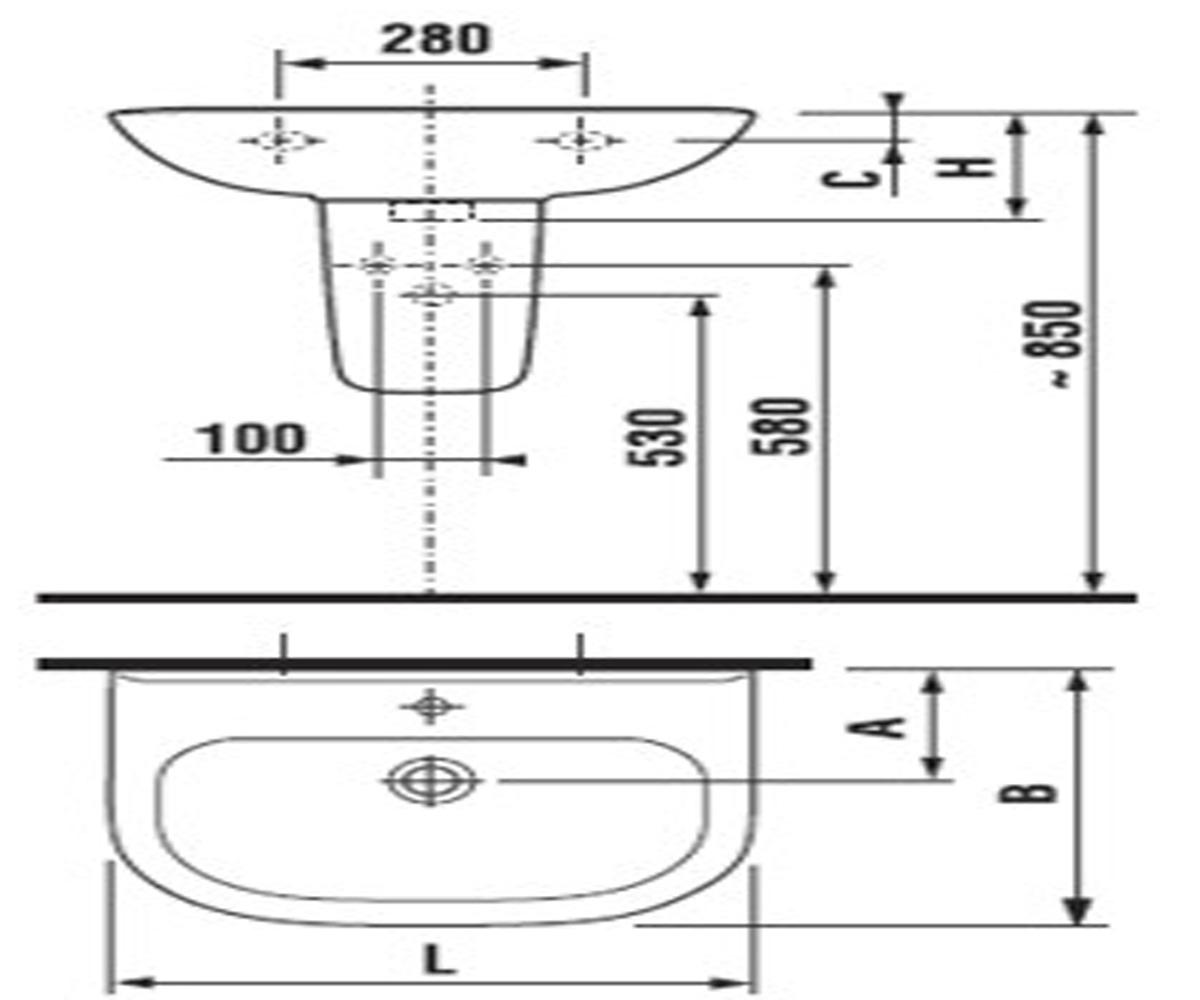 Раковина  OLYMP NEW H8106140001041:Чертеж 
