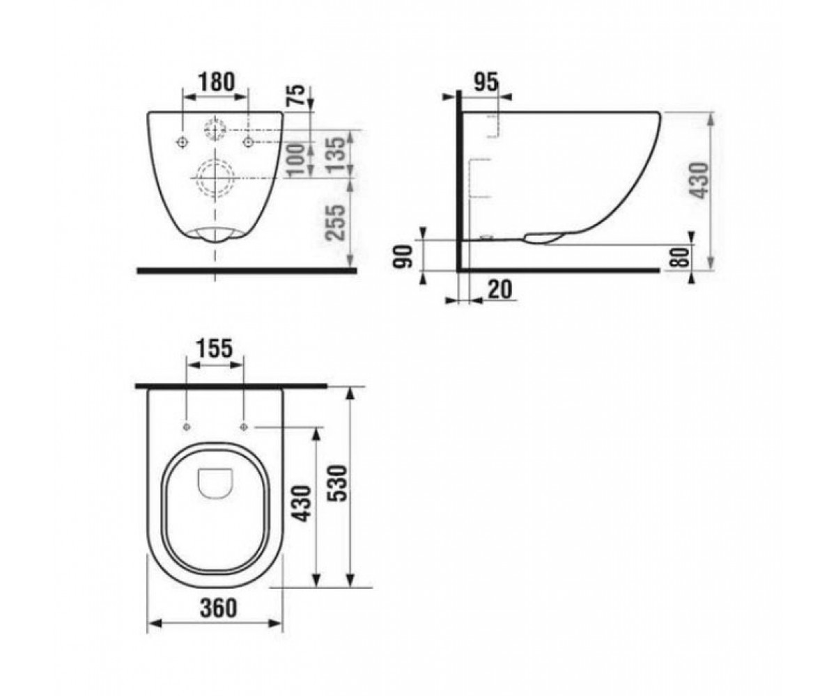 Подвесной унитаз  MIO H820714H891711:Чертеж 