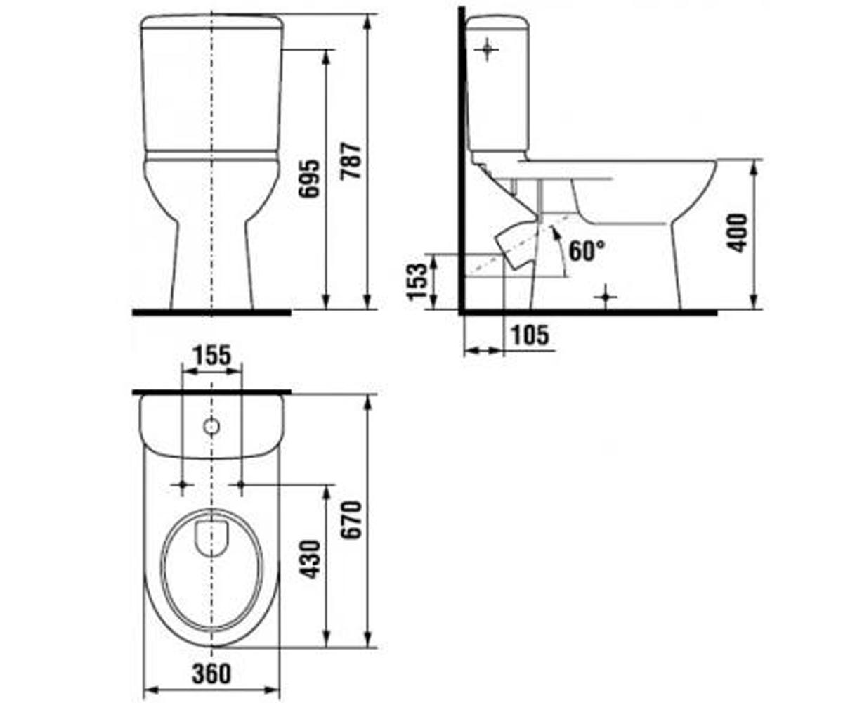 Унитаз напольный  OLYMP NEW H8226140002421:Чертеж 