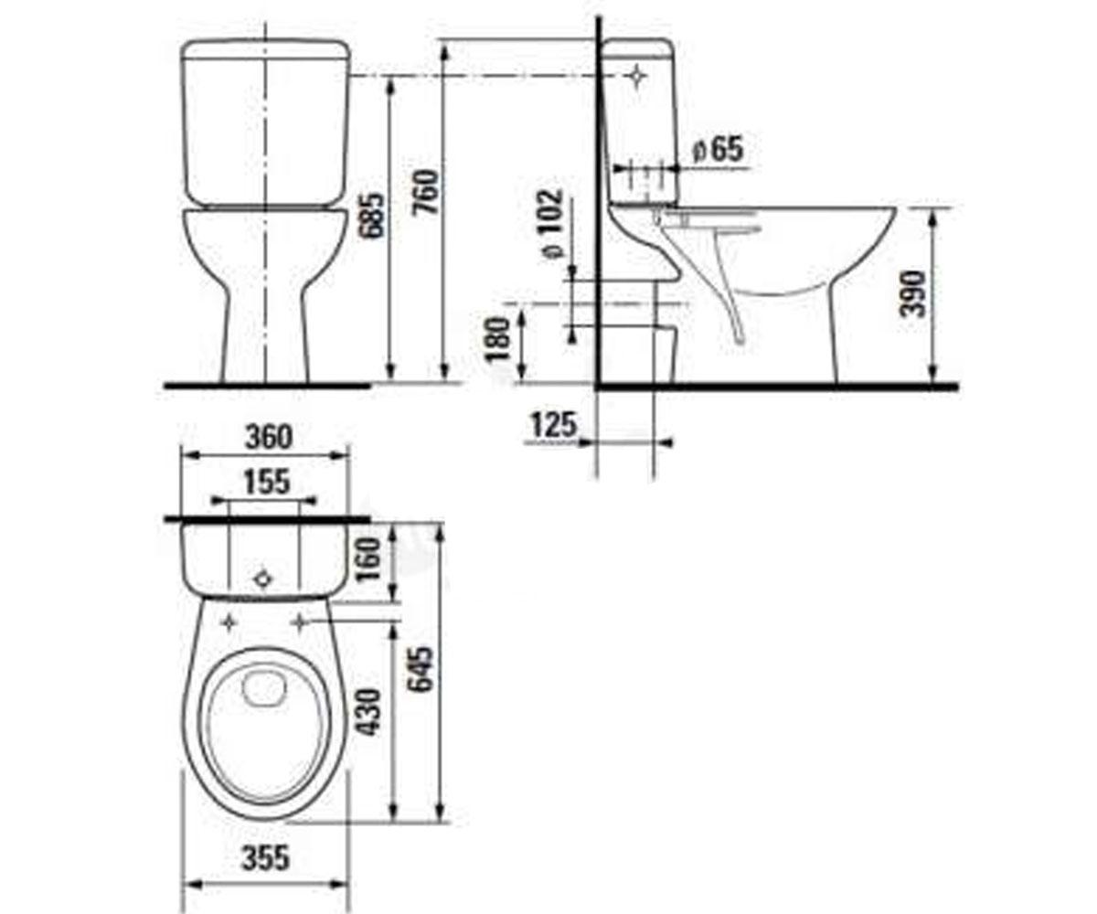 Напольный унитаз  ZETA H8253970002411:Чертеж 