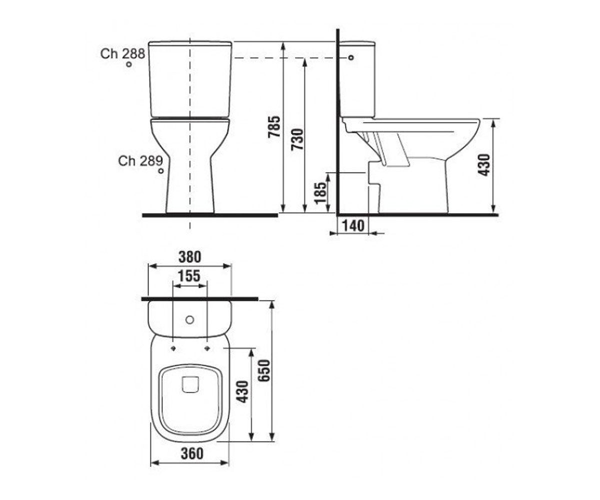 Унитаз компакт  OLYMP DEEP H8266160002881:Чертеж 