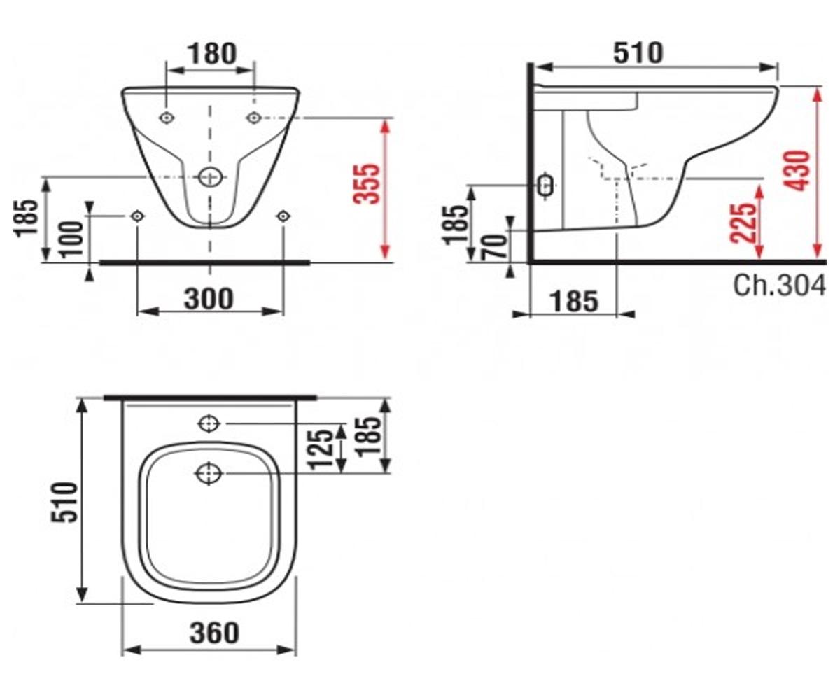 Биде  OLYMP DEEP H8306120003041:Чертеж 