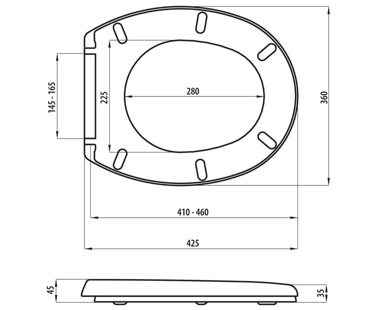 Крышка для унитаза soft close  ZETA DINO HWM861MD2Z000SF1:Чертеж 