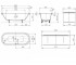 Одноместная ванна 1800х800 мм  CENTRO DUO OVAL 282848050001:Чертеж 